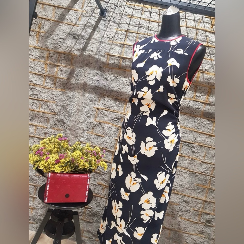 No21 Floral Spring Sleeveless Bodycon Midi Dress